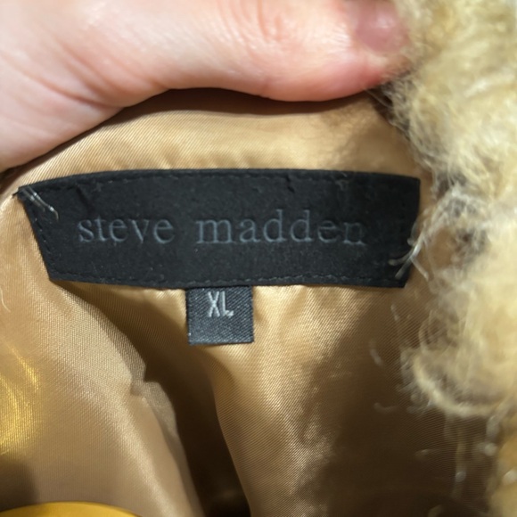 Steve Madden Mob Wife Tan and Brown Faux Fur Vest Size XL - Picture 4 of 6